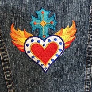 Jean jacket with custom embroidery